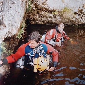 British cave divers Geoff Yeadon & Geoff Crossley
